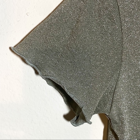 Urban Outfitters Medium Glitter Crop Top Frilly - Picture 2 of 6